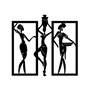 Wallity African Women Escultura de pared negra